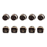 Botão Broche Pin Acessório Preto 5 Pçs Estrela + 5 Pçs Coroa