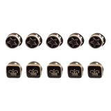 Botão Broche Pin Acessório Preto 5 Pçs Estrela + 5 Pçs Coroa
