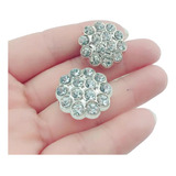 Botão De Costura Cristal 10 Unidades 20mm Luxo Prata Strass