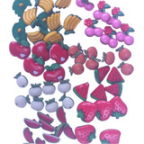 Botão Decorativo Infantil - Tema: Frutas - 50 Un. - Sortido