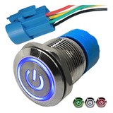 Botão Inox Led 12v 24v Liga Desliga Com Trava Universal