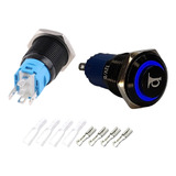 Botão Interruptor Redondo Buzina 12v - Led Azul