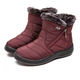 Botas De Neve Impermeáveis E Antiderrapantes Para Mulheres-a