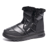 Botas De Neve Impermeáveis Femininas De Pele Sintética De In