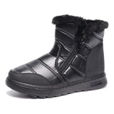 Botas De Neve Impermeáveis Femininas De Pele Sintética De In