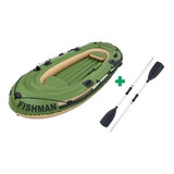 Bote Inflável Fishman 350 305cmx136cm + Remos + Bomba De Ar 