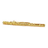 Bótom Pim Broche Flauta Instrumento Musical Folheado A Ouro