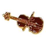 Bótom Pim Broche Violino Instrumento Musical Folheado A Ouro