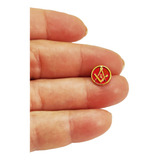 Bóton Pin Broche Maçon Maçonaria Vermelho Folheado À Ouro Pq