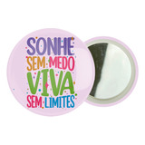 Botton Espelho De Bolsa Espelhinho Personalizado 5,5cm 100un
