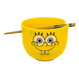 Bowl Bob Esponja Com Hashi Kit Tigela Bob Esponja Com Hashi