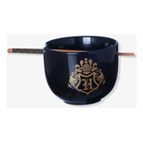 Bowl Com Hashi Hogwarts Harry Potter Porcelana 500ml Zc Cor Preto