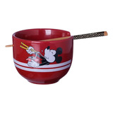 Bowl Cumbuca Com Hashi Mickey Mouse Porcelana Oficial Disney