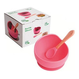 Bowl De Silicone Com Ventosa Rosa