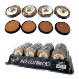 Box 12 Pó Compacto Facial Matte Atacado Esponja Kit Revenda
