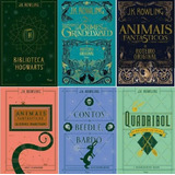 Box Biblioteca Hogwarts + Crimes Grindewald + Roteiro Original. 5 Livros.