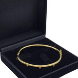 Bracelete Algema Cápsulas Zirconias Banho De Ouro 18k 4610