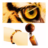 Bracelete Pedra Olho De Tigre Amuleto Talismã Proteção