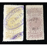 Brasil 1896 Selos Fiscais Thesouro Nacional 1000/2000 Réis
