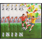 Brasil 1986 5 Blocos Futebol Copa Mundo México Mint Goma