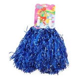 Brasil 63 Pares Pompom Metalizado Azul Copa Festa Torcida 