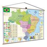Brasil Regional Mapa Banner Politico Escoar Norte Sul Nordeste Sudeste Centro-oeste.. Regiões Geográfico
