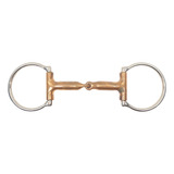 Bridão Argola D Bocal Liso Cobre E Inox Rédeas 8,5cm