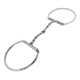 Bridão Argola D Grande Bocal Inox Torcido Para Cavalo