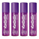 Brilho Labial Gloss Rollette Uva Lovers Glitter Kit 4 Unid