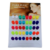 brinco alargador falso colorido unidades piercing