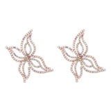 Brinco Bijuteria Festa Luxo Pedraria Strass Floral M2034