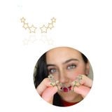 Brinco Ear Cuff Estrela Moda Mulher Luxo Estilo Banhado Ouro