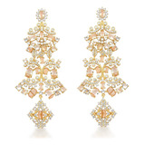Brinco Feminino Zirconia Colorida Semijoia Luxo Banhado Ouro