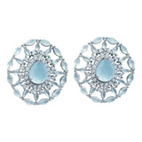 Brinco Oval Feminino Zirconia Banhado Ouro Semijoia