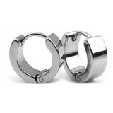 Brinco Par Argola Articulada 4mm 6mm Masculino Aço E Preto