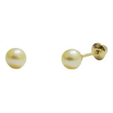 Brinco Pérola 3mm Infantil Ou Segundo Furo Ouro 18k 750 