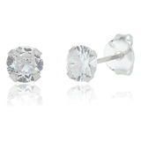 Brinco Ponto De Luz Prata 925 Zirconia Solitário Luxo 12 Mm