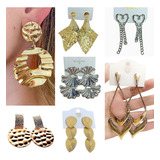 Brincos Max Feminino Dourados Prateados Grandes Kit 50 Pares