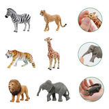 Brinquedo Animais Safari Borracha Vinil 6 Peças Criança