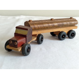 Brinquedo Antigo Caminhão Carreta Tanque Madeira Anos 80