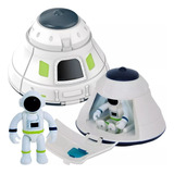 Brinquedo Astronauta Nave Espacial C/ Luz Bateria E Boneco