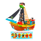 Brinquedo Barco Pirata Infantil Educativo Diversão Garantida