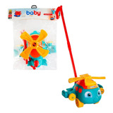 Brinquedo Bebe Infantil Criança Helicóptero Empurrar E Puxar