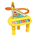 Brinquedo Bebe Piano Infantil Musical Luz Educativo 2 Em 1