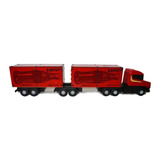 Carreta Bitrem Scania Bau Madeira Brinquedo 7eixo Cocacola