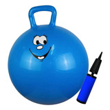 Brinquedo Bola Pula Pula Infantil Com Alça 60 Cm Azul+ Bomba