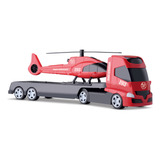 Brinquedo Caminhão Helicóptero Bombeiro Trans Aéreo Resgate