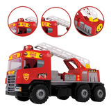 Brinquedo Caminhão Super Bombeiro C/ Som E Luz Resgate