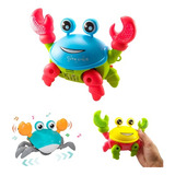 Brinquedo Caranguejo Com Led Música Bebê Rastejante Fujão