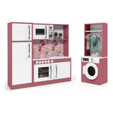 Brinquedo Cozinha Infantil Com Lavanderia Maquina De Lavar